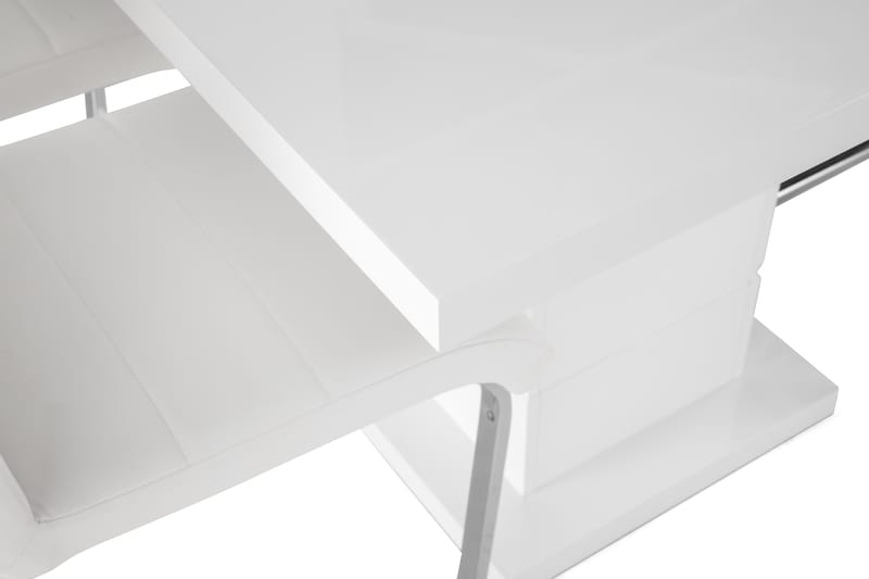 Ruokailuryhmä Griffith Jatkettava 120 cm 4 Jack tuolia - Valkoinen/Valkoinen PU/Kromi - Huonekalut - Pöytä & ruokailuryhmä - Ruokailuryhmä