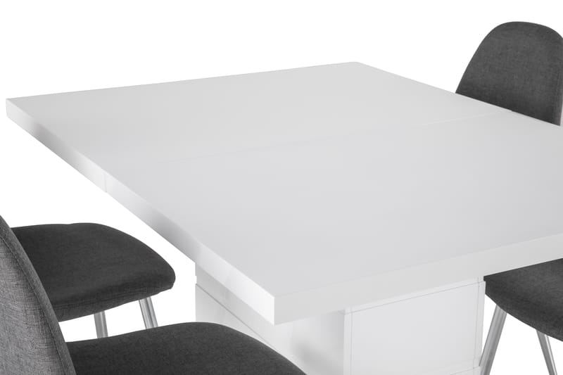 Ruokailuryhmä Griffith Jatkettava 120 cm 4 Naira tuolia - Valkoinen/Harmaa/Kromi - Huonekalut - Pöytä & ruokailuryhmä - Ruokailuryhmä