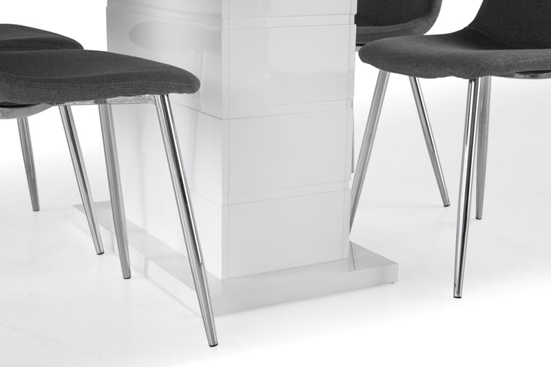 Ruokailuryhmä Griffith Jatkettava 120 cm 4 Naira tuolia - Valkoinen/Harmaa/Kromi - Huonekalut - Pöytä & ruokailuryhmä - Ruokailuryhmä