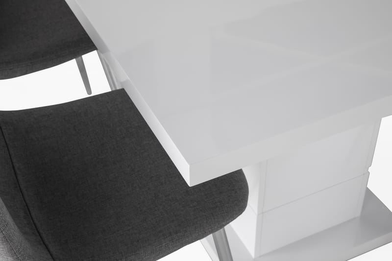 Ruokailuryhmä Griffith Jatkettava 120 cm 4 Naira tuolia - Valkoinen/Harmaa/Kromi - Huonekalut - Pöytä & ruokailuryhmä - Ruokailuryhmä