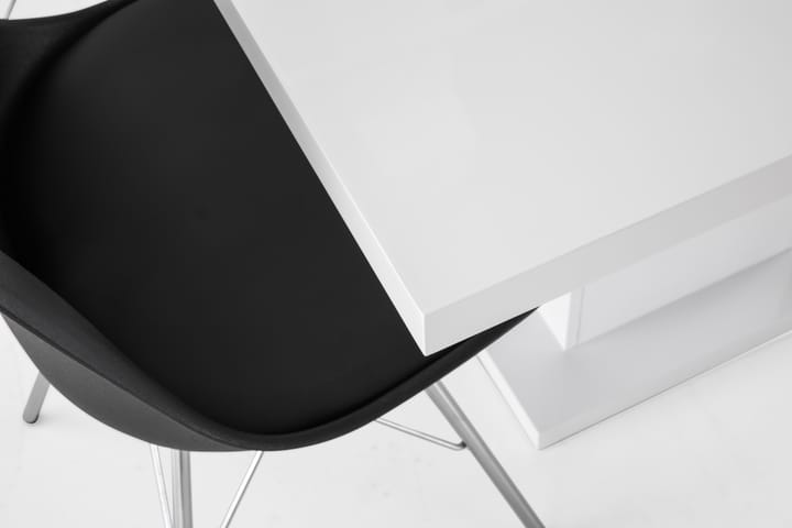 Ruokailuryhmä Griffith Jatkettava 120 cm 4 Scale tuolia - Valkoinen/Musta PU/Kromi - Ruokailuryhmä