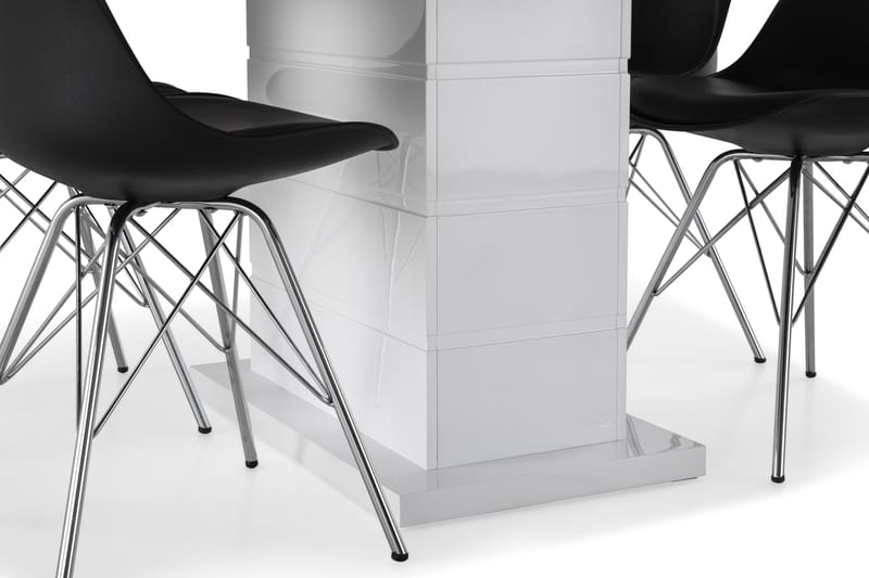 Ruokailuryhmä Griffith Jatkettava 120 cm 4 Scale tuolia - Valkoinen/Musta PU/Kromi - Huonekalut - Pöytä & ruokailuryhmä - Ruokailuryhmä