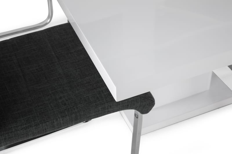 Ruokailuryhmä Griffith Jatkettava 160 cm 4 Jack tuolia - Valkoinen/Harmaa/Kromi - Huonekalut - Pöytä & ruokailuryhmä - Ruokailuryhmä