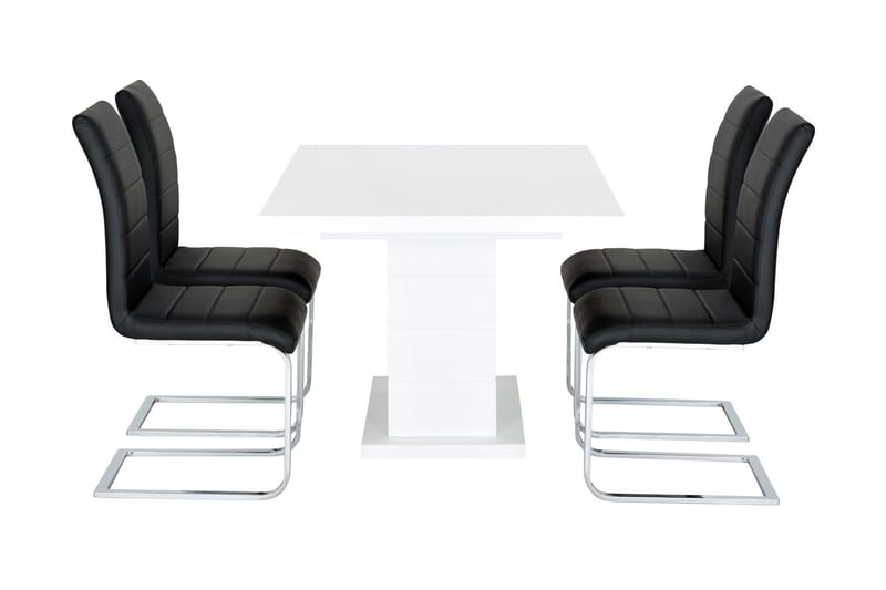 Ruokailuryhmä Griffith Jatkettava 180 cm 4 Jack tuolia - Valkoinen/Musta - Huonekalut - Pöytä & ruokailuryhmä - Ruokailuryhmä