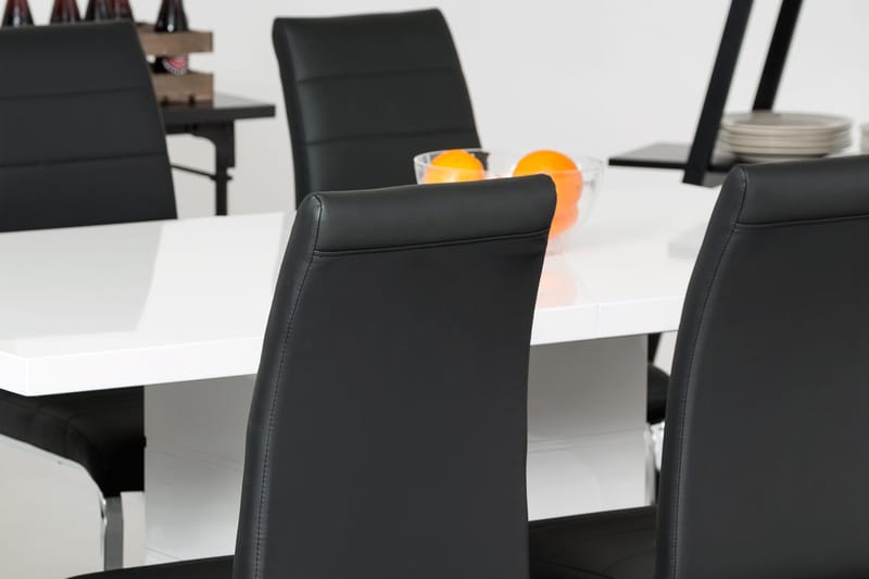 Ruokailuryhmä Griffith Jatkettava 180 cm 4 Jack tuolia - Valkoinen/Musta - Huonekalut - Pöytä & ruokailuryhmä - Ruokailuryhmä