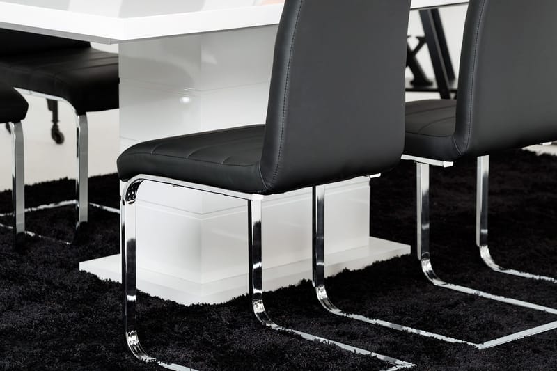 Ruokailuryhmä Griffith Jatkettava 180 cm 4 Jack tuolia - Valkoinen/Musta - Huonekalut - Pöytä & ruokailuryhmä - Ruokailuryhmä