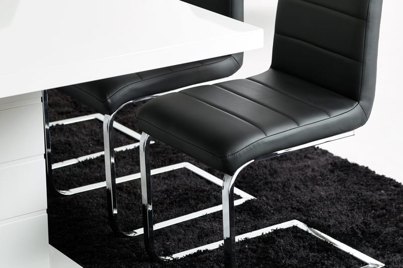 Ruokailuryhmä Griffith Jatkettava 180 cm 4 Jack tuolia - Valkoinen/Musta - Huonekalut - Pöytä & ruokailuryhmä - Ruokailuryhmä