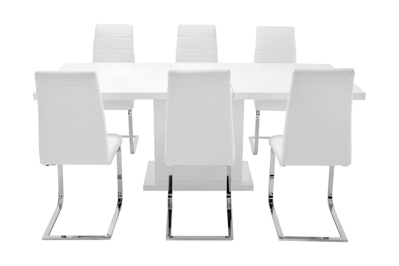 Ruokailuryhmä Griffith Jatkettava 180 cm 6 Emån tuolia - Valkoinen - Huonekalut - Pöytä & ruokailuryhmä - Ruokailuryhmä