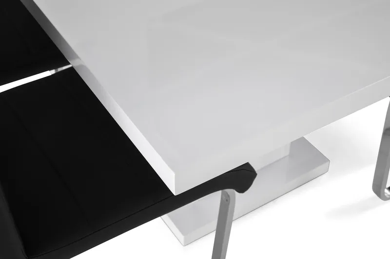 Ruokailuryhmä Griffith Jatkettava 180 cm 6 Jack tuolia - Valkoinen/Musta PU/Kromi - Huonekalut - Pöytä & ruokailuryhmä - Ruokailuryhmä