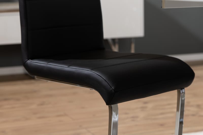 Ruokailuryhmä Griffith Jatkettava 180 cm 6 Jack tuolia - Valkoinen/Musta PU/Kromi - Huonekalut - Pöytä & ruokailuryhmä - Ruokailuryhmä