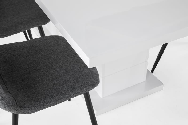 Ruokailuryhmä Griffith Jatkettava 180 cm 6 Naira tuolia - Valkoinen/Harmaa/Musta - Huonekalut - Pöytä & ruokailuryhmä - Ruokailuryhmä