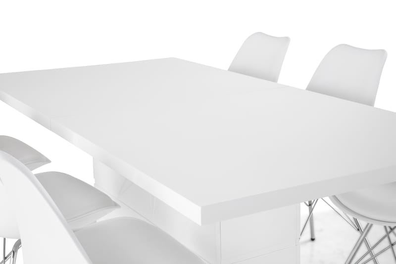 Ruokailuryhmä Griffith Jatkettava 180 cm 6 Scale tuolia - Valkoinen/Kromi - Huonekalut - Pöytä & ruokailuryhmä - Ruokailuryhmä