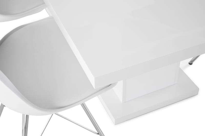 Ruokailuryhmä Griffith Jatkettava 180 cm 6 Scale tuolia - Valkoinen/Kromi - Huonekalut - Pöytä & ruokailuryhmä - Ruokailuryhmä