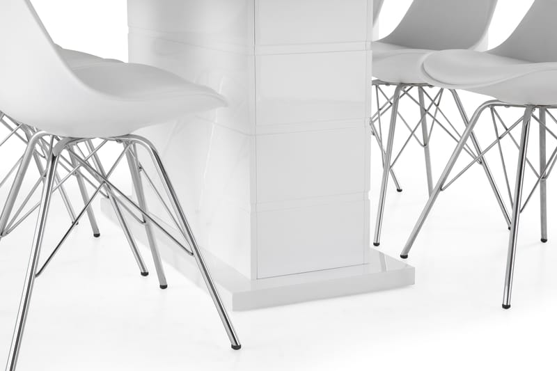 Ruokailuryhmä Griffith Jatkettava 180 cm 6 Scale tuolia - Valkoinen/Kromi - Huonekalut - Pöytä & ruokailuryhmä - Ruokailuryhmä