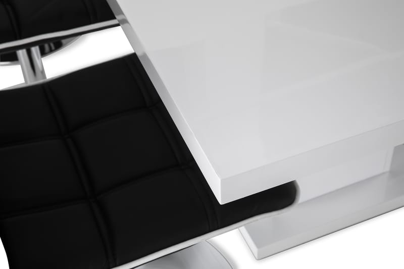 Ruokailuryhmä Griffith Jatkettava 180 cm 6 Shaw tuolia - Valkoinen/Musta PU/Kromi - Huonekalut - Pöytä & ruokailuryhmä - Ruokailuryhmä