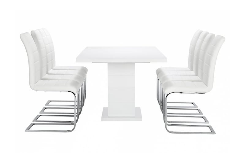 Ruokailuryhmä Griffith Jatkettava 180 cm 8 Emån tuolia - Valkoinen - Huonekalut - Pöytä & ruokailuryhmä - Ruokailuryhmä