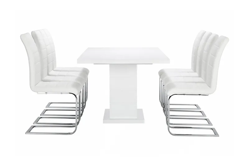 Ruokailuryhmä Griffith Jatkettava 180 cm 8 Emån tuolia - Valkoinen - Huonekalut - Pöytä & ruokailuryhmä - Ruokailuryhmä