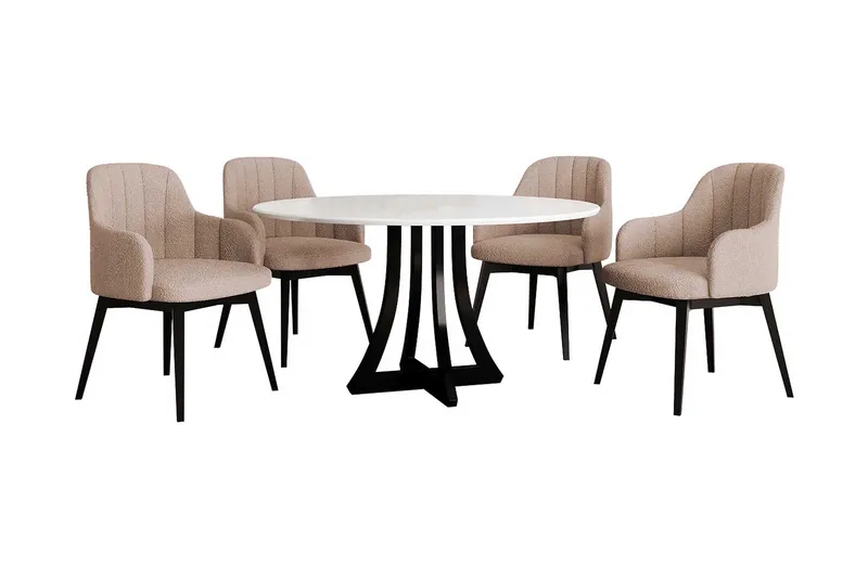 Ruokailuryhmä Habit Pyöreä Beige|Valkoinen|Musta, undefined