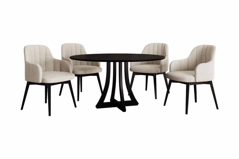 Ruokailuryhmä Habit Pyöreä Beige|Valkoinen|Musta, undefined