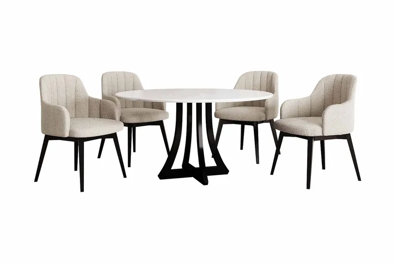 Ruokailuryhmä Habit Pyöreä Beige|Valkoinen|Musta, undefined