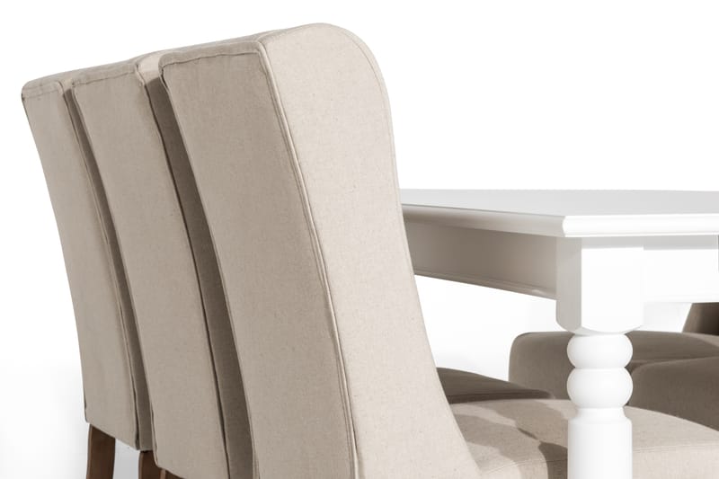 Ruokailuryhmä Hampton 190 cm 6 Isolde tuolia - Vintage Jalava/Beige - Huonekalut - Pöytä & ruokailuryhmä - Ruokailuryhmä
