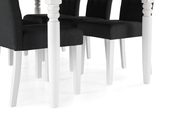 Ruokailuryhmä Hampton 190 cm 6 Leo tuolia - Mahonki/Valkoinen/Tummanharmaa - Ruokailuryhmä