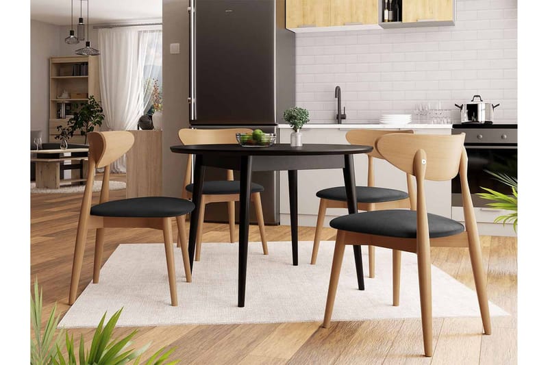 Ruokailuryhmä Idelle Musta - Huonekalut - Pöytä & ruokailuryhmä - Ruokailuryhmä