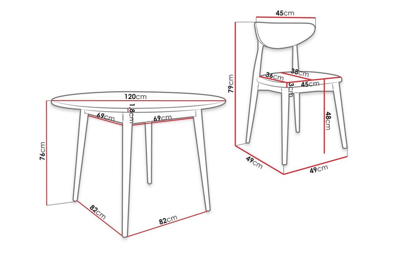Ruokailuryhmä Idelle Sininen - Huonekalut - Pöytä & ruokailuryhmä - Ruokailuryhmä
