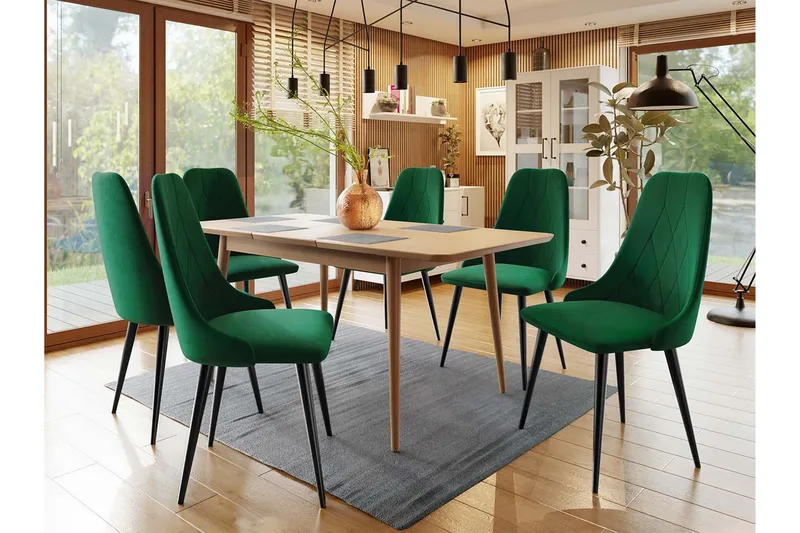 Ruokailuryhmä Idelle Vihreä - Huonekalut - Pöytä & ruokailuryhmä - Ruokailuryhmä