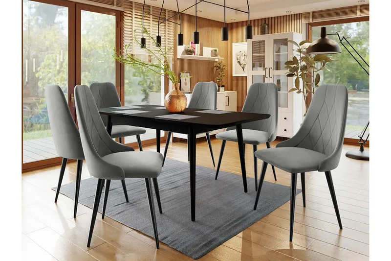 Ruokailuryhmä Idelle Pyöreä Harmaa - Huonekalut - Pöytä & ruokailuryhmä - Ruokailuryhmä