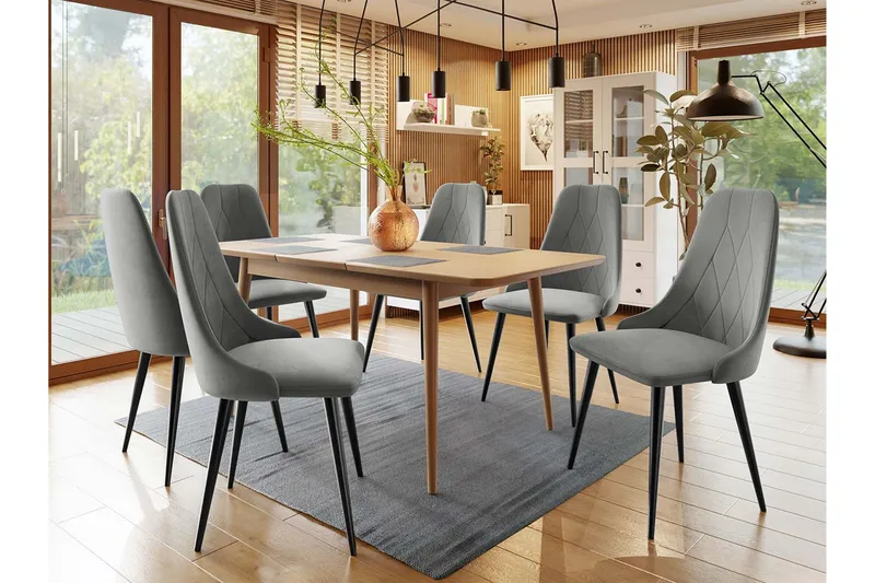 Ruokailuryhmä Idelle Pyöreä Harmaa - Huonekalut - Pöytä & ruokailuryhmä - Ruokailuryhmä