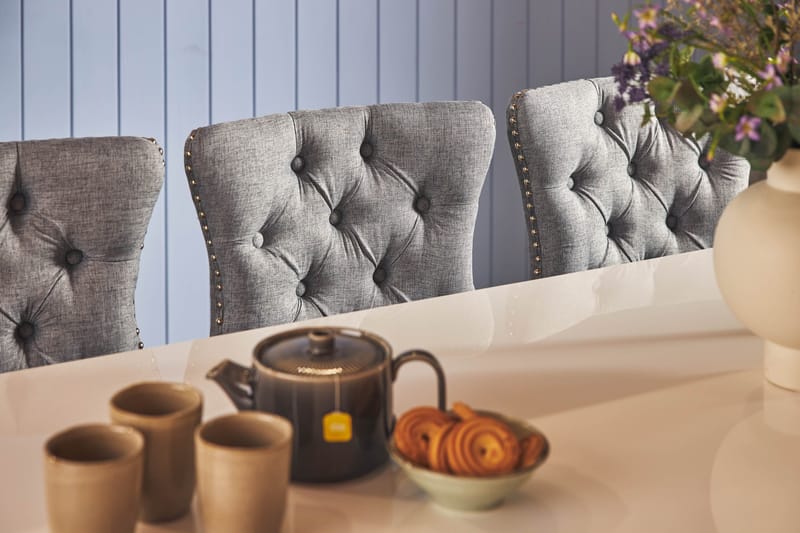 Ruokailuryhmä Jack 180 cm 6 Lossmen tuolia - Valkoinen - Huonekalut - Pöytä & ruokailuryhmä - Ruokailuryhmä