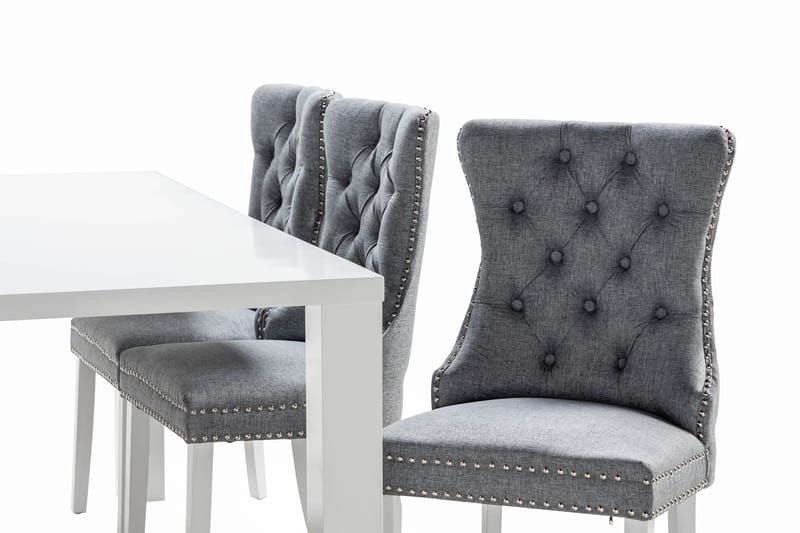 Ruokailuryhmä Jack 180 cm 6 Lossmen tuolia - Valkoinen - Huonekalut - Pöytä & ruokailuryhmä - Ruokailuryhmä