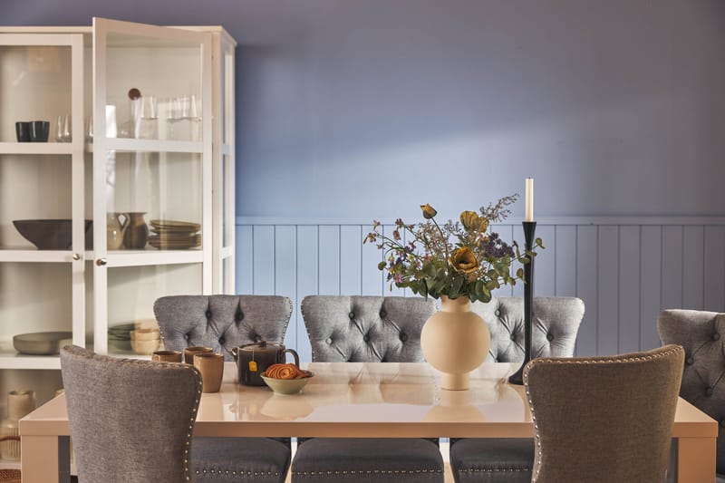 Ruokailuryhmä Jack 180 cm 6 Lossmen tuolia - Valkoinen - Huonekalut - Pöytä & ruokailuryhmä - Ruokailuryhmä