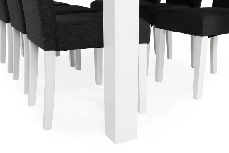 Ruokailuryhmä Jack 6 Leo tuolia - Valkoinen/Tummanharmaa - Huonekalut - Pöytä & ruokailuryhmä - Ruokailuryhmä