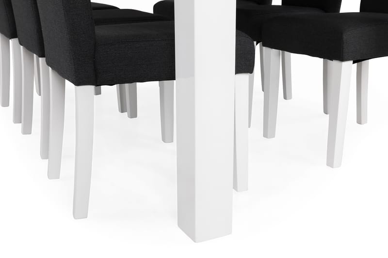Ruokailuryhmä Jack 6 Leo tuolia - Valkoinen/Tummanharmaa - Huonekalut - Pöytä & ruokailuryhmä - Ruokailuryhmä