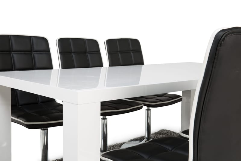 Ruokailuryhmä Jack 6 Shaw tuolia - Valkoinen/Musta - Huonekalut - Pöytä & ruokailuryhmä - Ruokailuryhmä