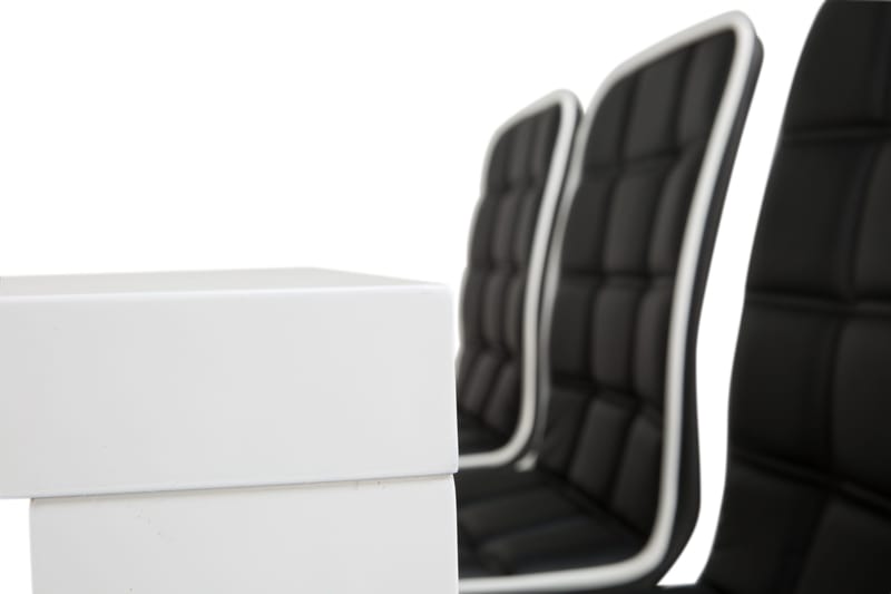 Ruokailuryhmä Jack 6 Shaw tuolia - Valkoinen/Musta - Huonekalut - Pöytä & ruokailuryhmä - Ruokailuryhmä