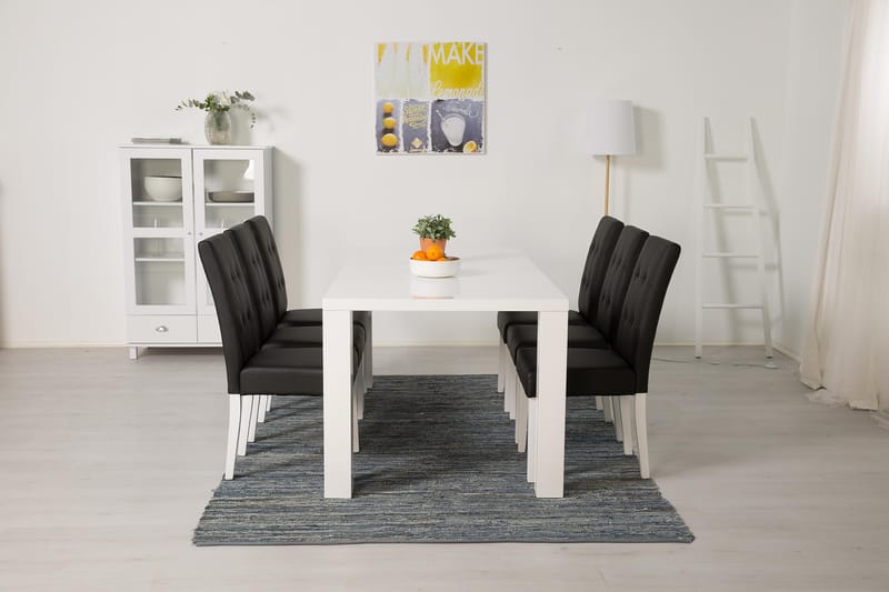 Ruokailuryhmä Jack Valkoinen/Musta - 6 Leo Tuolilla - Huonekalut - Pöytä & ruokailuryhmä - Ruokailuryhmä