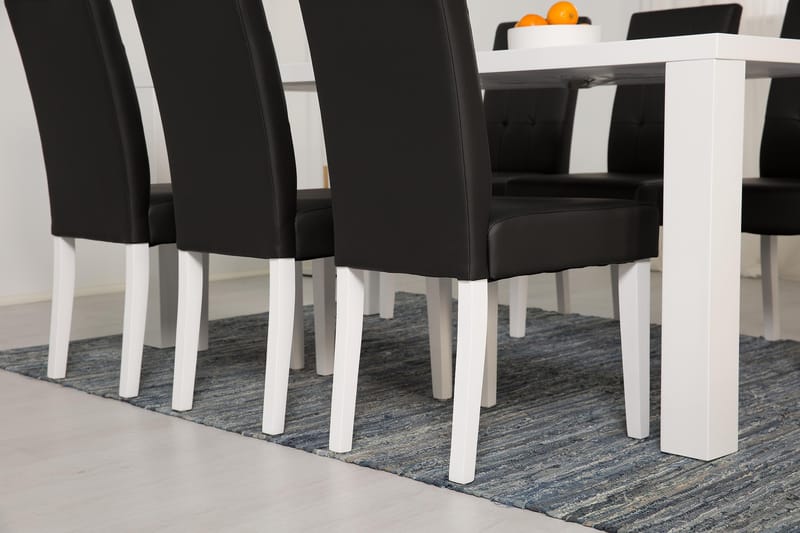 Ruokailuryhmä Jack Valkoinen/Musta - 6 Leo Tuolilla - Huonekalut - Pöytä & ruokailuryhmä - Ruokailuryhmä