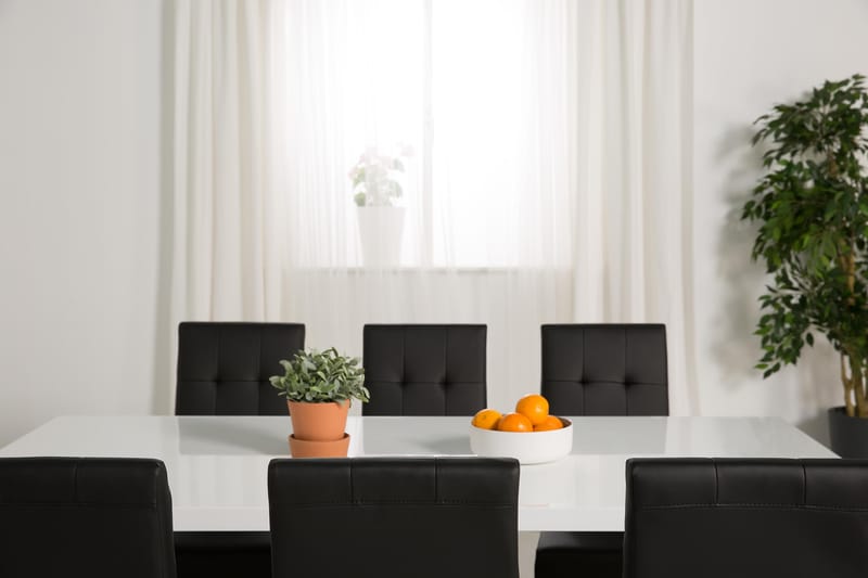 Ruokailuryhmä Jack Valkoinen/Musta - 6 Leo Tuolilla - Huonekalut - Pöytä & ruokailuryhmä - Ruokailuryhmä