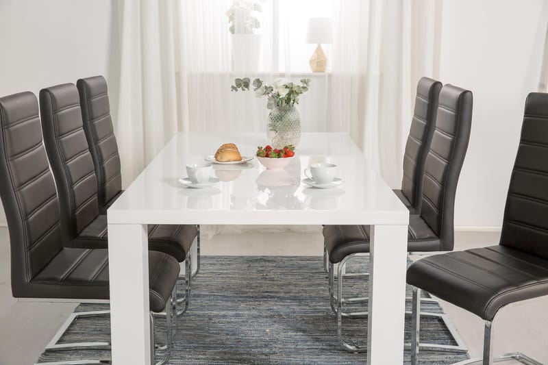 Ruokailuryhmä Jack Valkoinen/Musta - 6 Tuolilla - Huonekalut - Pöytä & ruokailuryhmä - Ruokailuryhmä