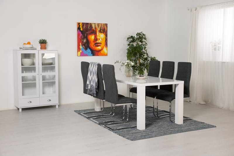 Ruokailuryhmä Jack6 Jack tuolia - Valkoinen/Tummanharmaa - Huonekalut - Pöytä & ruokailuryhmä - Ruokailuryhmä