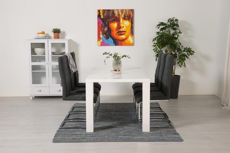 Ruokailuryhmä Jack6 Jack tuolia - Valkoinen/Tummanharmaa - Huonekalut - Pöytä & ruokailuryhmä - Ruokailuryhmä