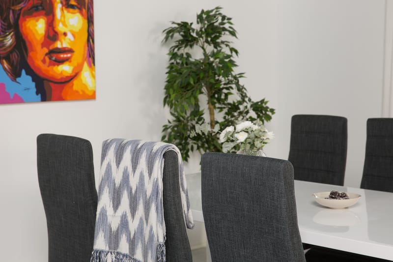 Ruokailuryhmä Jack6 Jack tuolia - Valkoinen/Tummanharmaa - Huonekalut - Pöytä & ruokailuryhmä - Ruokailuryhmä