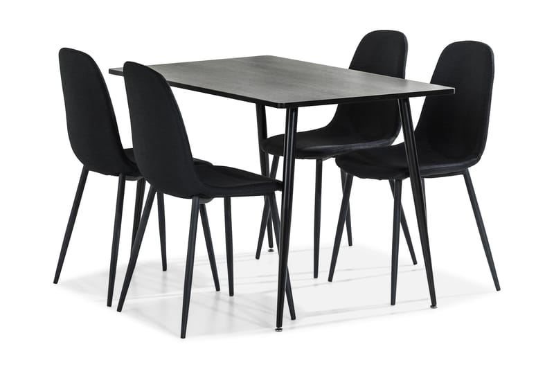 Ruokailuryhmä Jaunita 120 cm 4 Naira tuolia - Ruskea/Musta - Huonekalut - Pöytä & ruokailuryhmä - Ruokailuryhmä