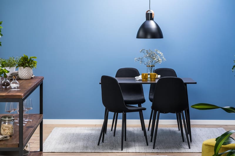 Ruokailuryhmä Jaunita 120 cm 4 Naira tuolia - Ruskea/Musta - Huonekalut - Pöytä & ruokailuryhmä - Ruokailuryhmä
