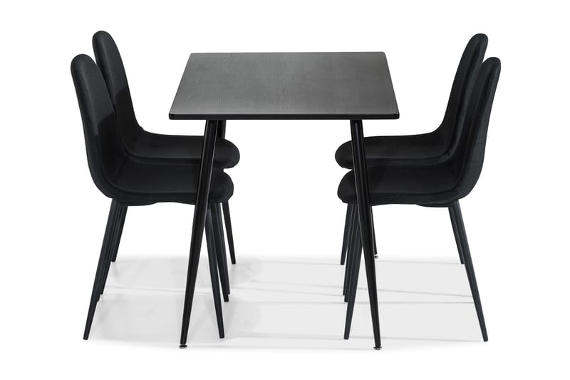 Ruokailuryhmä Jaunita 120 cm 4 Naira tuolia - Ruskea/Musta - Huonekalut - Pöytä & ruokailuryhmä - Ruokailuryhmä