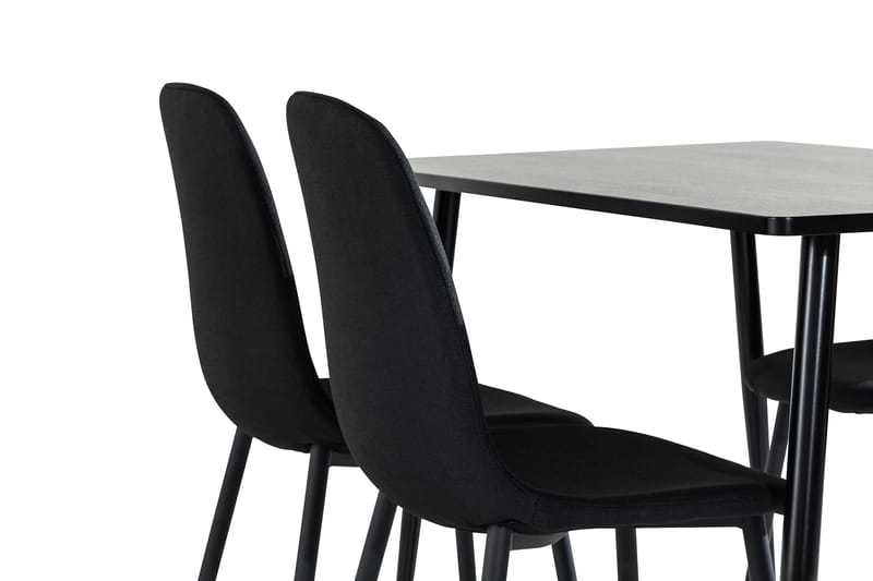 Ruokailuryhmä Jaunita 120 cm 4 Naira tuolia - Ruskea/Musta - Huonekalut - Pöytä & ruokailuryhmä - Ruokailuryhmä