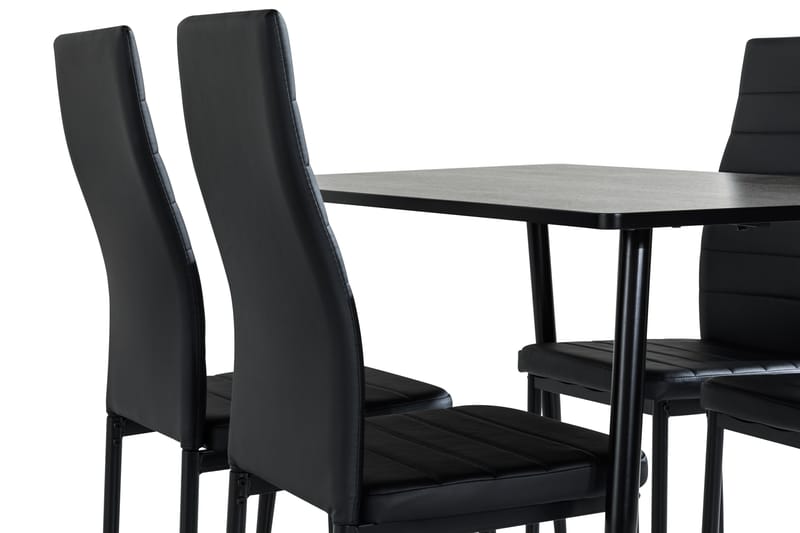 Ruokailuryhmä Jaunita 120 cm 4 Naira tuolia - Ruskea/Musta - Huonekalut - Pöytä & ruokailuryhmä - Ruokailuryhmä